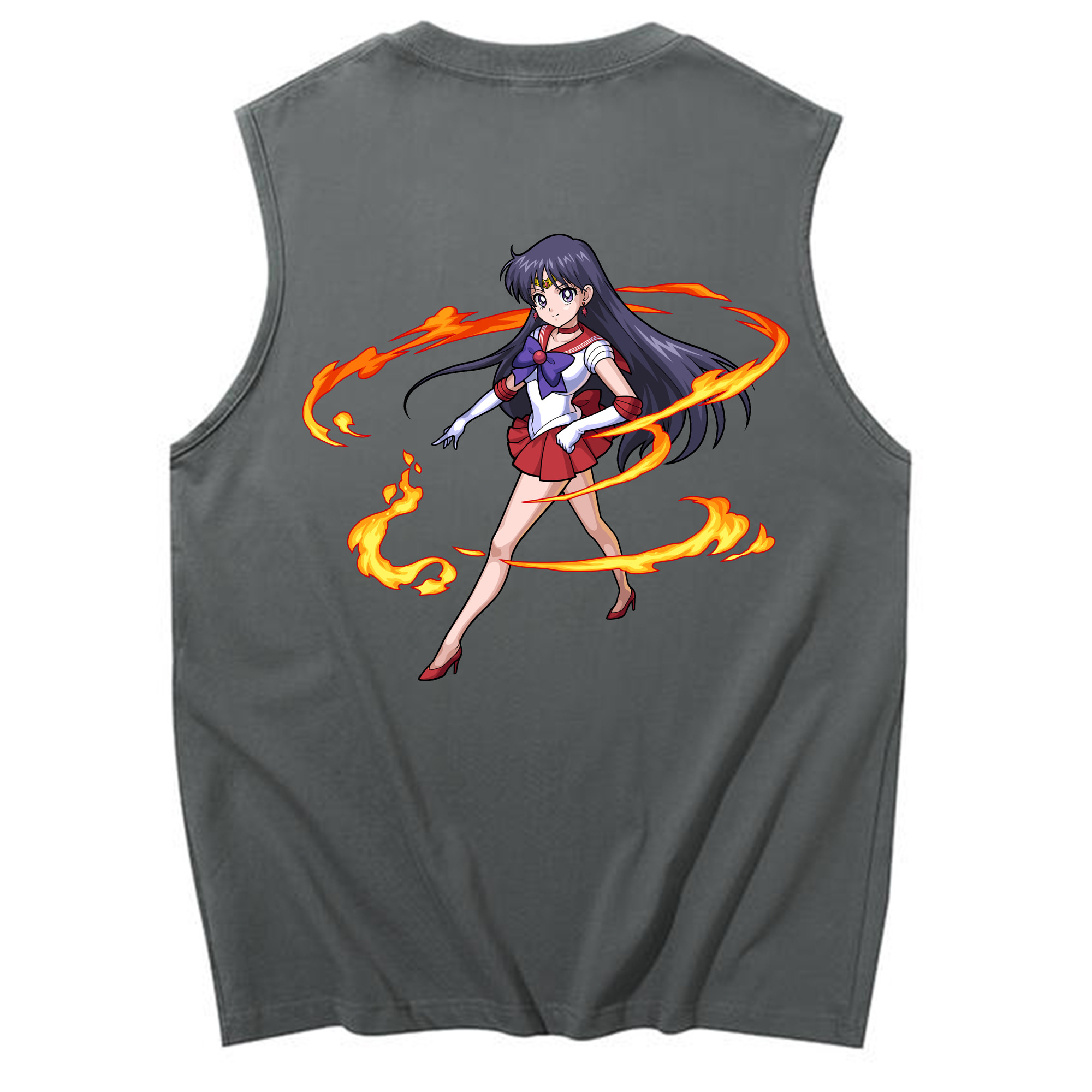 （画像用） 美少女戦士セーラームーン 火野レイ ひの レイ Sailor Moon Hino Rei （セーラーマーズ,Sailor Mars） コットン100％タンクトップ（背面プリント）